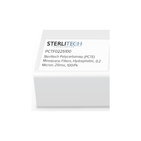 Sterlitech PCTE Membrane Filters, PVP-Free, 0.2 Micron, 25mm, PK100 PCTF0225100